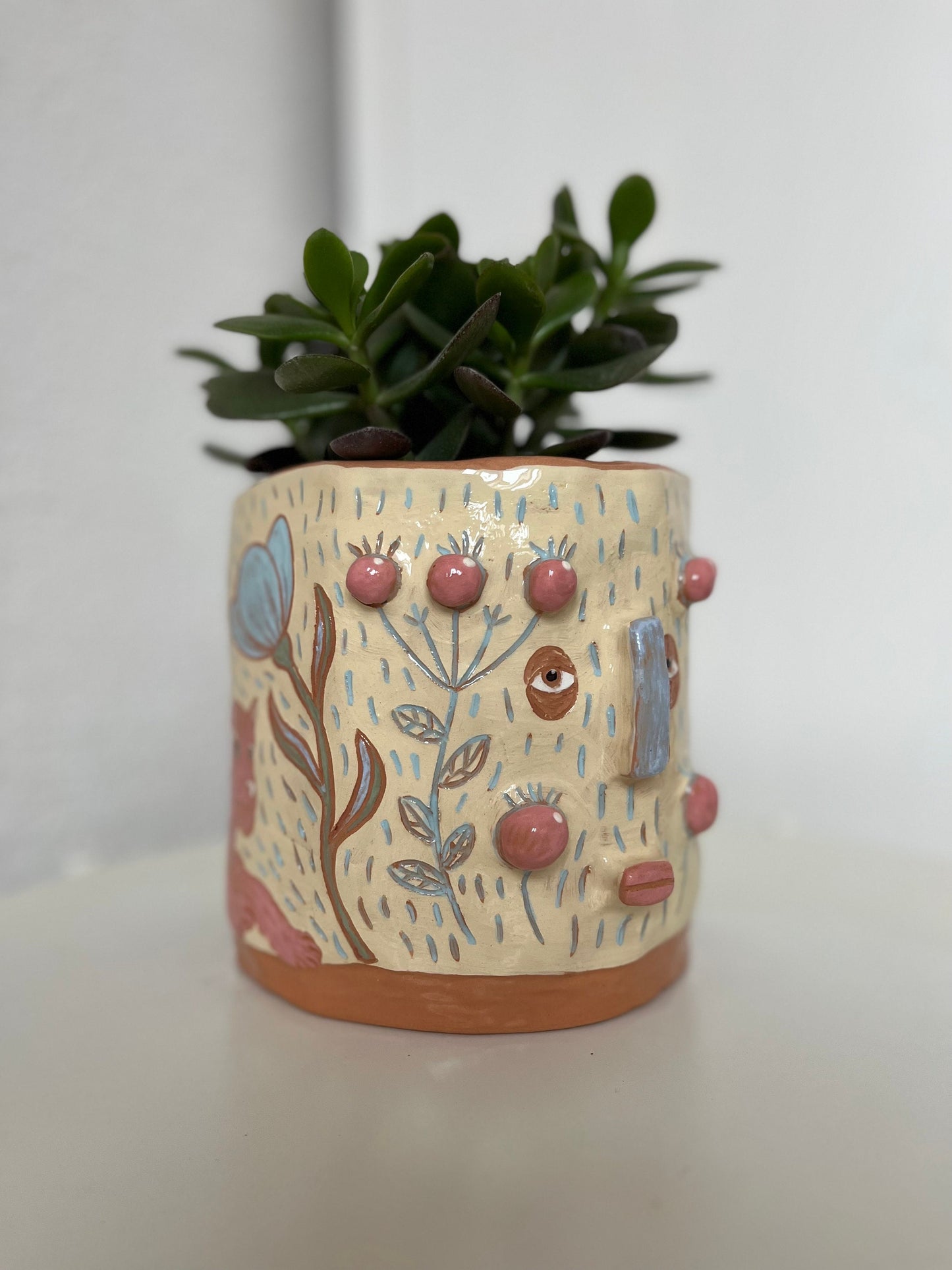 Quirky Maximalist Planter / Indoor Plant Pot / Two-Faced Plant pot / Cute Planter / Plant Mom Gift / Handmade Ceramic Plant Pot