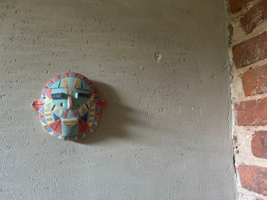 Original Ceramic Mask Art, Handpainted and Handmade Wall Decoration, Unique Living Room Art, Original Artwork, Boyfriend Gift