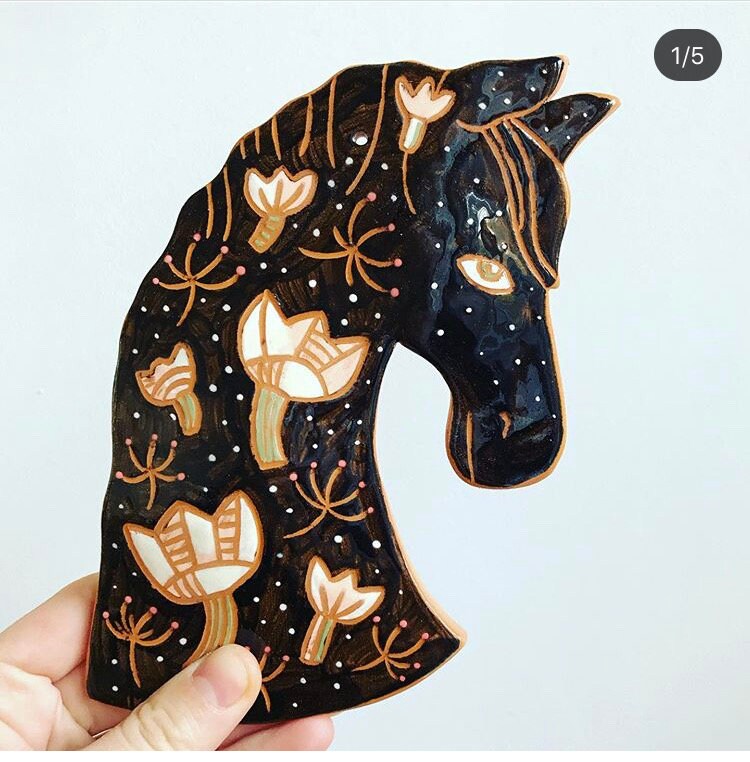 Ceramic Horse Wall Decor
