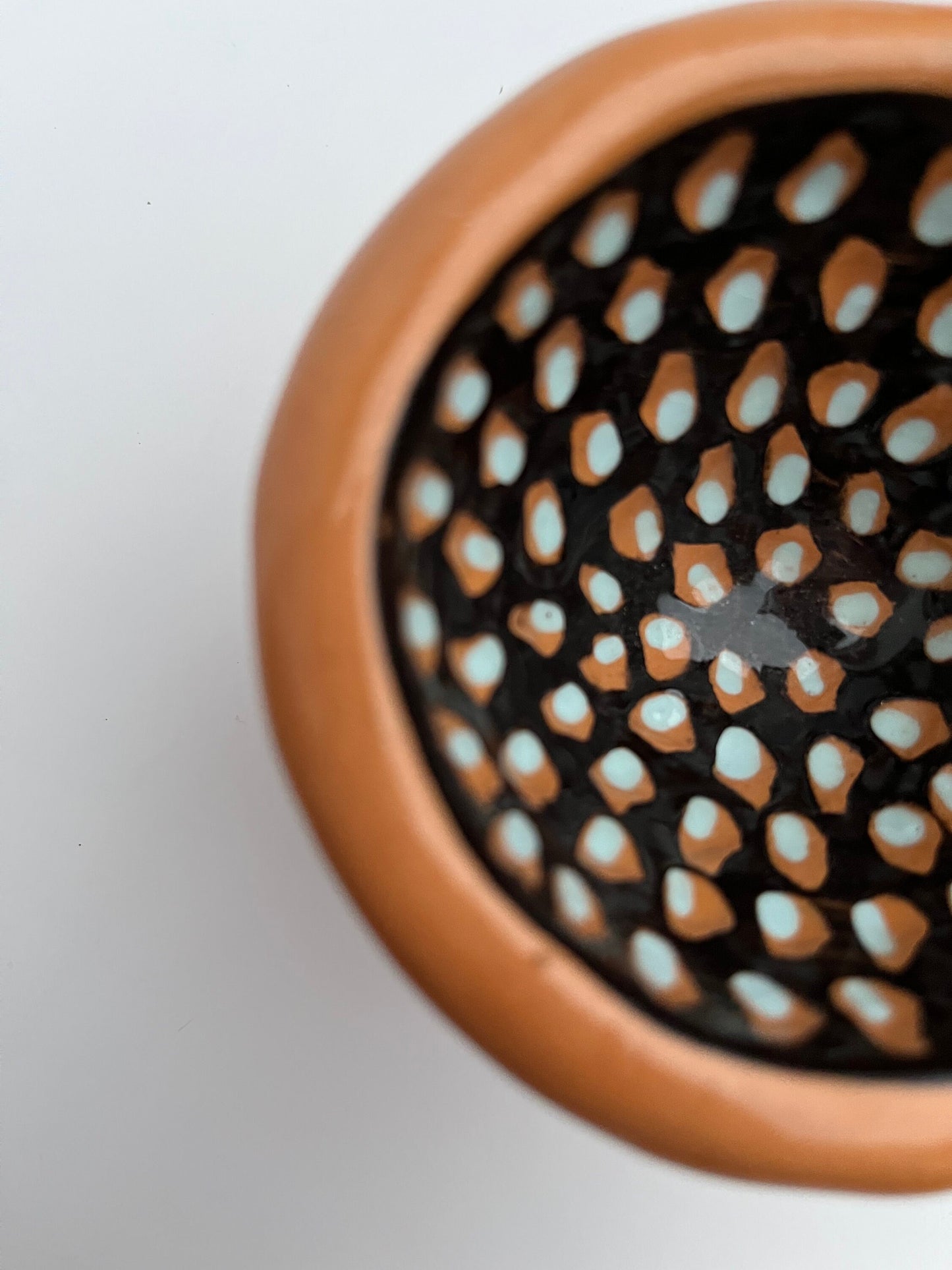 Footed Handcarved Sgraffito Ceramic Bowl /  Salt Cellar With Handcarved Pattern / Handmade Sgraffito Ceramic Bowl Gift
