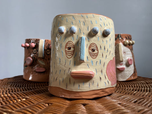 Quirky Maximalist Planter / Cute Plant Pot / Two Faced Planter / Home Gift / Handmade Ceramics / Terracotta Indoor Plant Pot