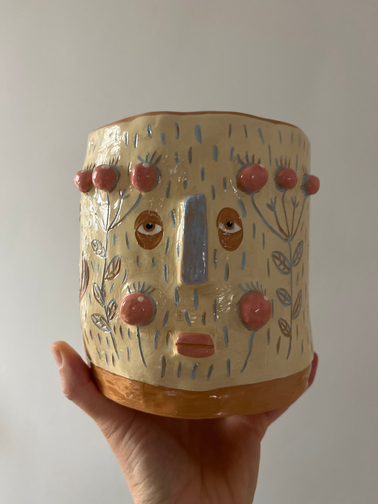 Quirky Maximalist Planter / Cute Plant Pot / Two Faced Planter / Home Gift / Handmade Ceramics / Terracotta Indoor Plant Pot