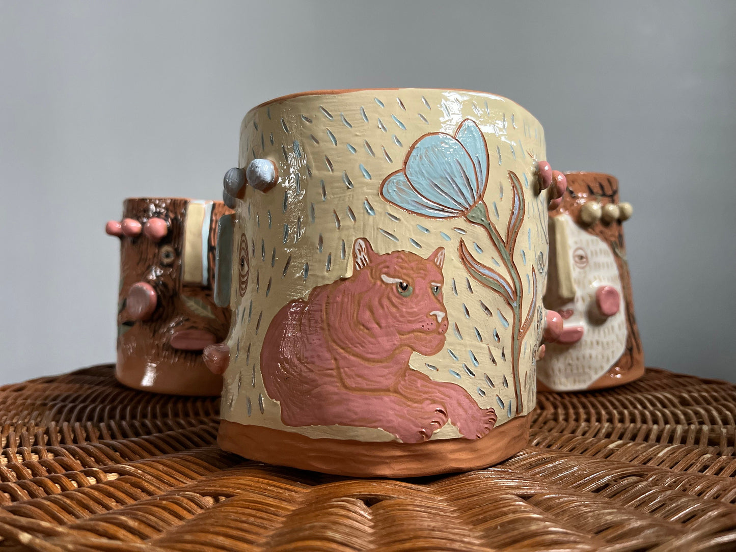Quirky Maximalist Planter / Cute Plant Pot / Two Faced Planter / Home Gift / Handmade Ceramics / Terracotta Indoor Plant Pot