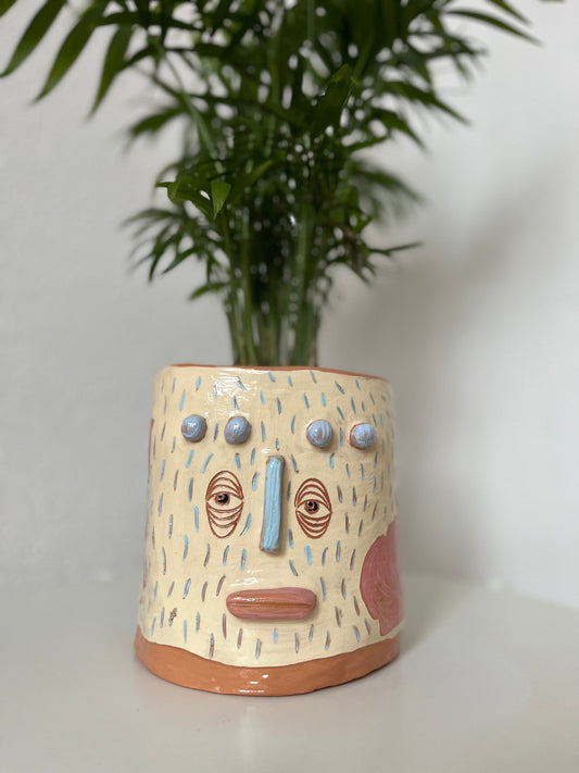Quirky Maximalist Planter / Indoor Plant Pot / Two-Faced Plant pot / Cute Planter / Plant Mom Gift / Handmade Ceramic Plant Pot