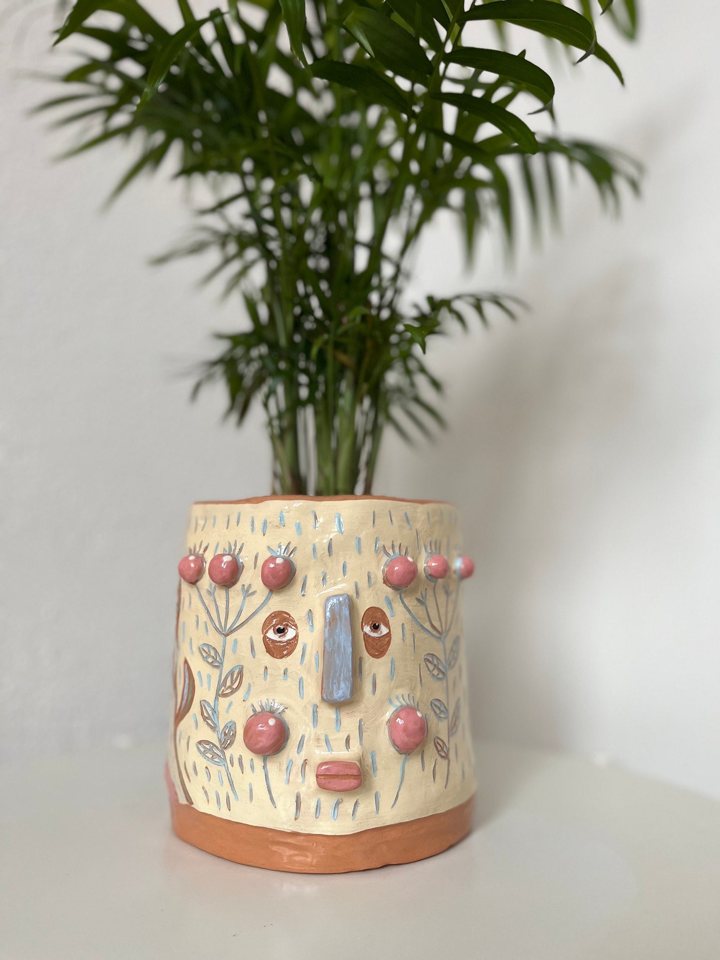 Quirky Maximalist Planter / Indoor Plant Pot / Two-Faced Plant pot / Cute Planter / Plant Mom Gift / Handmade Ceramic Plant Pot