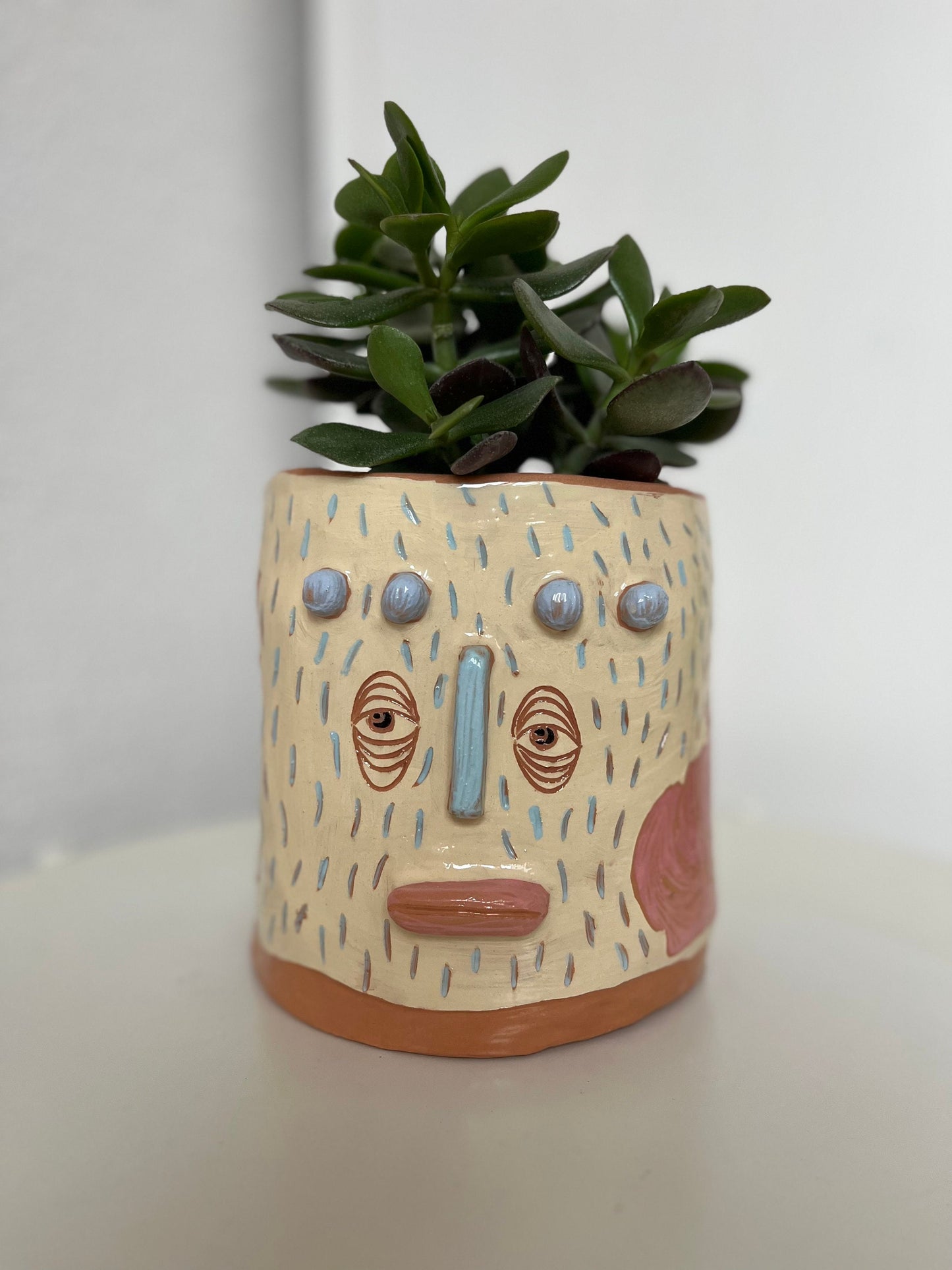 Quirky Maximalist Planter / Cute Plant Pot / Two Faced Planter / Home Gift / Handmade Ceramics / Terracotta Indoor Plant Pot