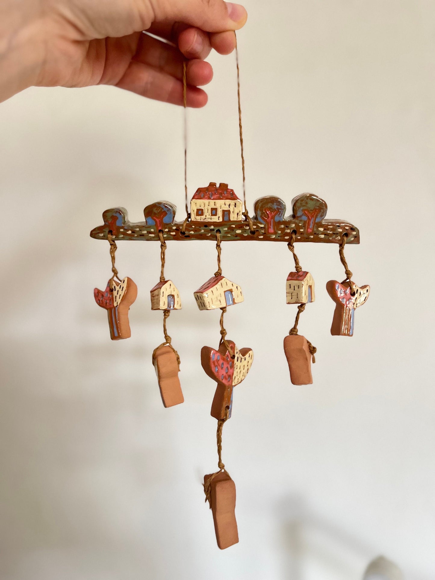 Ceramic House In A Forest Wall Hanging