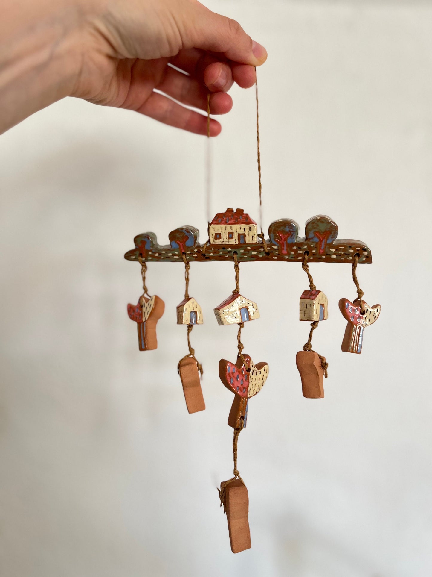 Ceramic House In A Forest Wall Hanging