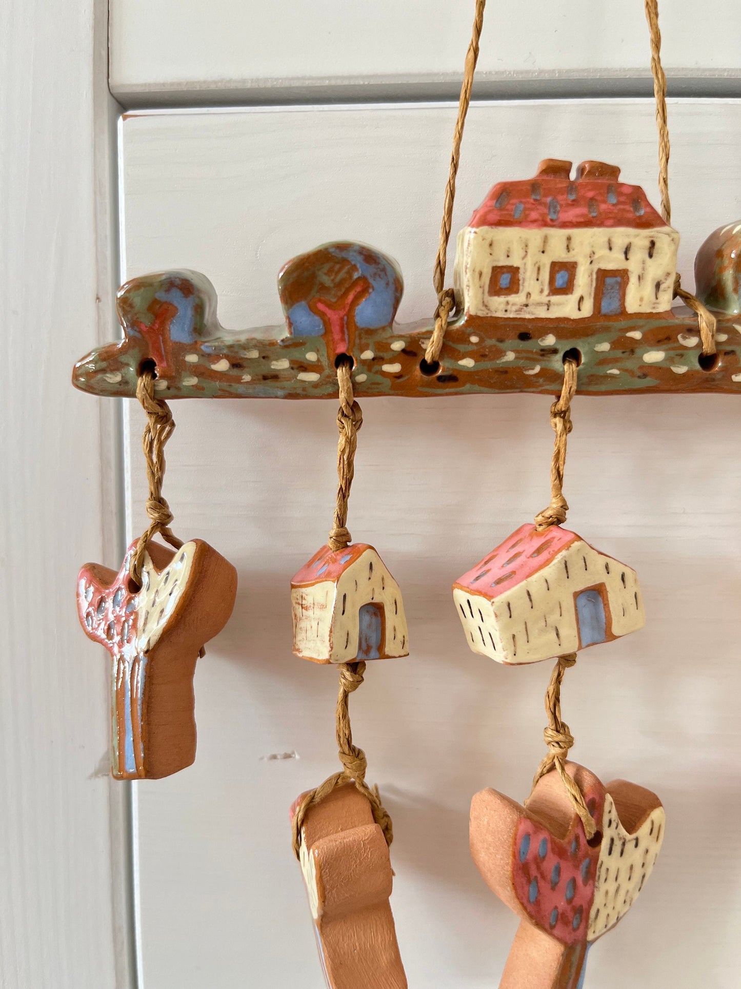 Ceramic House In A Forest Wall Hanging